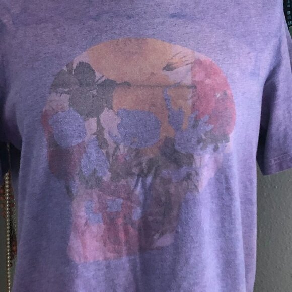 PS Paul Smith Floral SKULL Overlaid Screen-Printed T Shirt - Picture 7 of 9